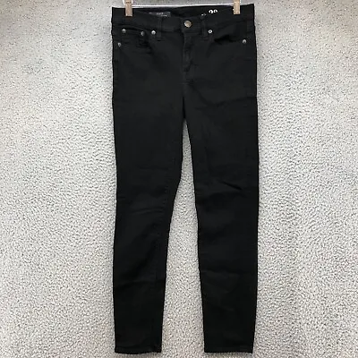J Crew Toothpick Jeans Womens 28 Black Skinny Ankle Stretch Mid Rise • $15