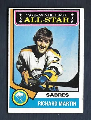 1974-75 Topps Richard Martin (AS) #127 Buffalo Sabres VGEX • $1.59