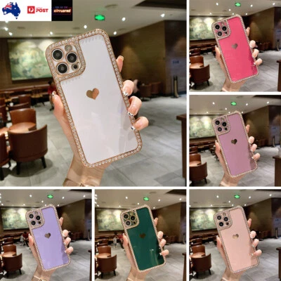 $13.79 • Buy For IPhone 13 Pro Max 12 11 XS XR 7 8 Plus Cute Heart Bling Diamond Case Cover