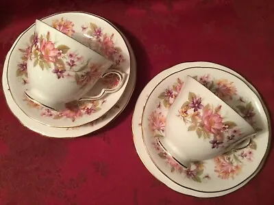 2 Trio Sets By Colclough In The Wayside Pattern • £7.50