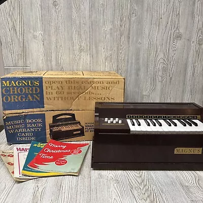 Magnus Chord Organ Model 300 Box Books Music Tabletop Homeschool Edu Works VIDEO • $99.99