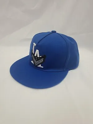 L.A Crimes Snapback Crip Blue Gangster Los Angeles Style Flat Brim Streetwear • $12.98