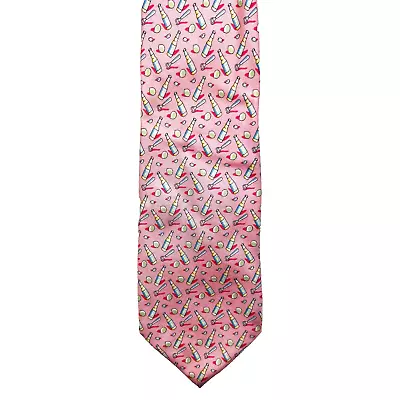 Vineyard Vines Mens Silk Tie Pink Golf Clubs & Balls Pattern Marthas Vineyard • $29.99