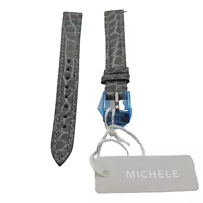 Genuine Michele 12mm Gray Alligator Leather  Watch Band Strap New • $37.77