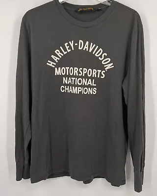 Harley Davidson Y2K Style Longsleeve T Shirt Race Stripe Sleeves Vintage Sz XL • $30