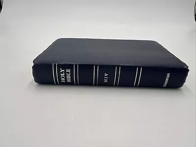 Vintage Zondervan 1978 NIV Holy Bible Black Cowhide Leather • $59.99