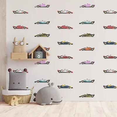 Racing Cars Vinyl Wall Art Stickers Decals Kids Room Children's Bedroom • £5.99