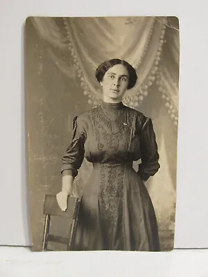 Rare Vintage Victorian Edwardian Woman Studio Photo Postcard Post Card Picture • $11.60