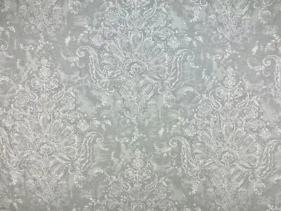 Laura Ashley Maddox Fabric Silver Floral Linen Curtain Material  Blind Per M • £6