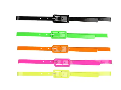 80s Neon Belt Bright 1980s Coloured Adults Fancy Dress Accessory • $6.31