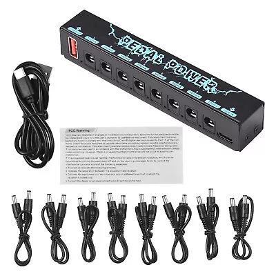 Guitar Pedal Power Guitar Effector Power Supply  5V 2.1A & 8 DC OUT 9V & 1 USB • $22.99