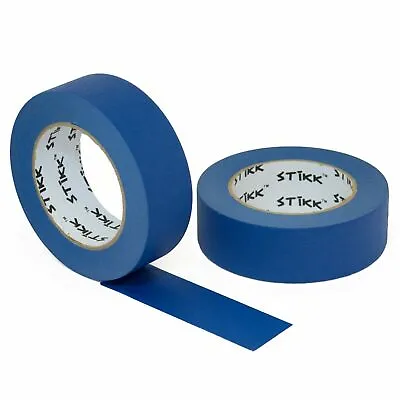 2pk 1.5  Inch X 60yd STIKK Blue Painters Masking Tape 14 Day Clean Release • $10.97
