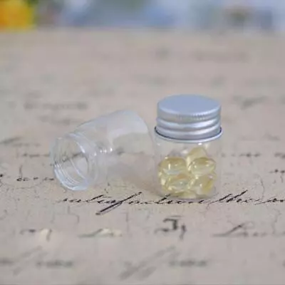 Vials Small Glass Bottles Mini Jars With Aluminum Screw Storage Lids O7D2 • $1.58