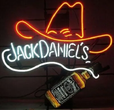$198.99 • Buy New Jack Daniel's Jack Lives Here Whiskey 17 X14  Neon Lamp Sign Light Bottle