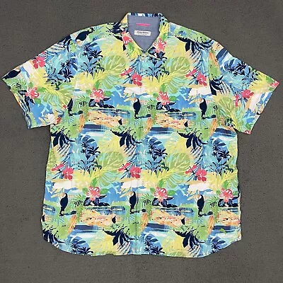 Tommy Bahama Shirt Mens 3XL Tall Veracruz Cay Colorful Floral Toucan Hawaiian • $79.95