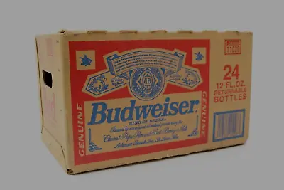 Vintage Budweiser Beer Cardboard Box Case Empty 24 Long Necks AWESOME !! • $11.95