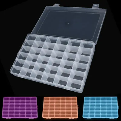 £10.99 • Buy 36 Grids Adjustable Compartments Storage Box Plastic Bead Case Jewelry Organizer