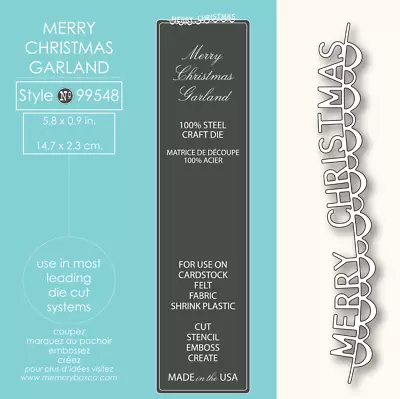 Memory Box Die 99548 Merry Christmas Garland • $8.99