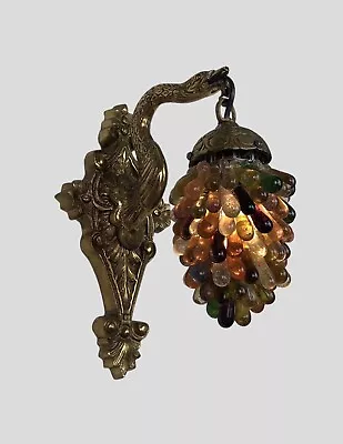 Pair Of Murano Glass Cluster Grapes Gilt Bronze Bohemian Wall Lights • $616.32