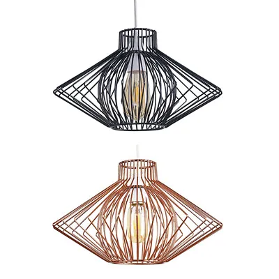 £24.99 • Buy MiniSun Ceiling Light Shade - Industrial Metal Frame Pendant Lampshade LED Bulb 
