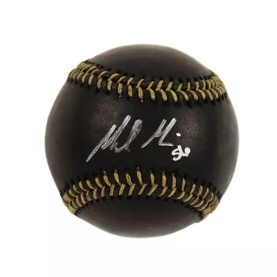 Mike Minor Signed OML Black Leather Baseball (Beckett) • $50