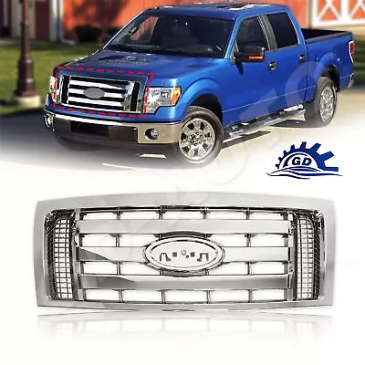 Chrome Upper Front Grille Grill For 2009-2012 2013 2014 Ford F-150 F150 XLT • $160.99