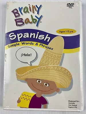 Brainy Baby Learn Spanish Simple Words & Phrases Ages 1 - 4 DVD New & Sealed • £15.66