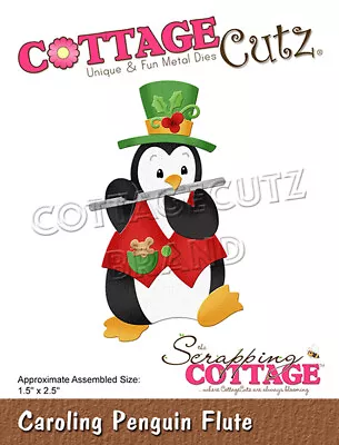 New Scrapping Cottage Cutz Metal Cutting Die Christmas Caroling Penguin Flute  • £21