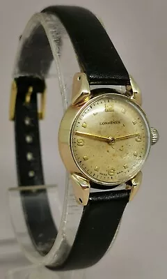 Vtg 1951 Longines Baume & Co 17J Art Deco 9ct Solid Gold Ladies Watch Cal 1518 • £165