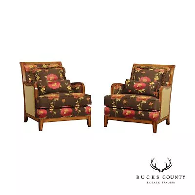 Wesley Hall Pair Of Custom Upholstered Lounge Chairs • $1695