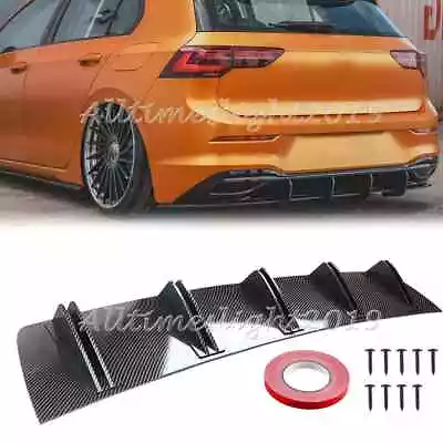 For VW Golf GTI MK7 MK6 MK5 Rear Diffuser Bumper Spoiler Splitter 5 Fins Carbon • $44.95