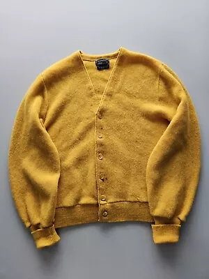 Vintage 1960s JCPenney Towncraft Yellow Alpaca And Wool Cardigan Sweater S • $36.80