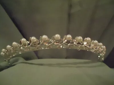 Wedding Bridal  Head Piece Rhinestone  Pearls  Miniature Rhinestones Tiara Crown • $15