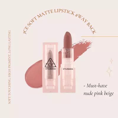 3ce Soft Matte Lipstick #way Back • $20