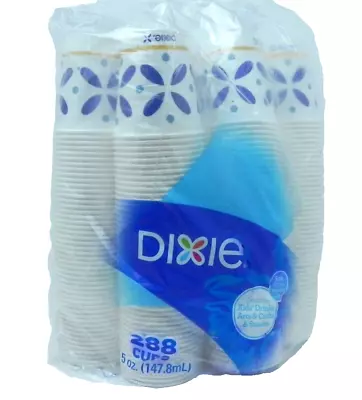 Dixie Cold Cups 5oz. 288 Cups Blue Floral NEW • $46.54