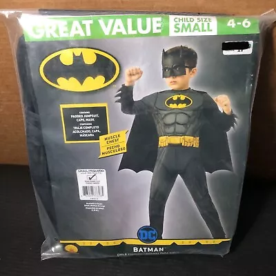 RUBIE'S Halloween Batman Muscle Chest Boys Child Costume Size Small 4-6 NEW  • $24.75