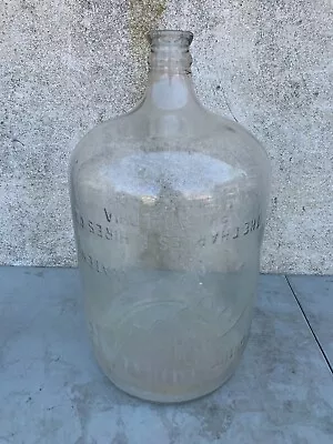 Purock Charles E. Hires VTG Clear Glass Water Bottle 5 Gallon Philadelphia PA • $84.95