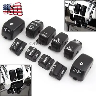 $16.52 • Buy 10pcs Black Hand Control Switch Cover Button Cap For Harley Touring Dyna 1996-13