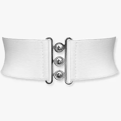 Ladies Wide Elastic Waist Belt Buckle Corset Women Stretch Cinch Dress Waistband • £4.15