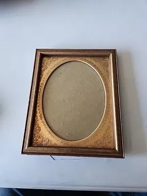 5x7 Vintage Wood/ Copper Wall Hanging/ Desktop  Oval Insert Picture Frame • $19.97