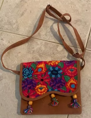 NEW Embroidered Floral Bag Mexican Shoulder Crossbody Chiapas Mexico Adrienne • $21.59