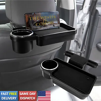 Car Seat Organizer Foldable Table Tray CupHolder Phone Mount Headrest Tidy Back • $14.09