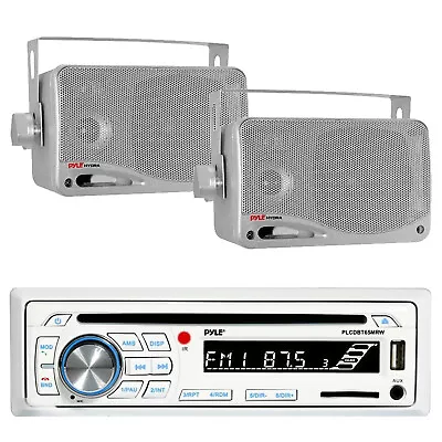 New PLCDBT65 Marine Boat CD SD USB Stereo System & Bluetooth + 2 Speakers • $101.99