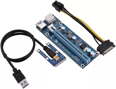 Mini PCI E To PCI Express16X Extender Riser Adapter SATA Power Cord Converter F • $24.59