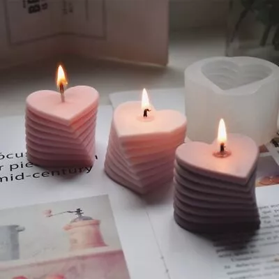 £5.99 • Buy Handmade 3D Art Wax Mold Rotating Love Candle Molds Soap Making Silicone Mould