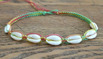 $17.99 • Buy Hemp Rasta Natural Necklace With Cowrie Shell Beads