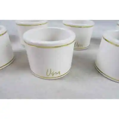 VERA Neumann Set 8 Acrylic Napkin Rings Holders White Table Place Setting Decor • $24