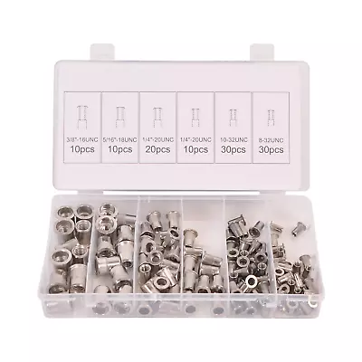 110 PC Stainless Steel Rivet Nut Kit 8-32 /10-32 / 1/4 -20 / 5/16 -18 / 3/8 -16 • $19.96