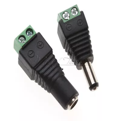 2.1x5.5mm Male+Female DC Power Male Plug Jack Connector Socket Adapter For CCTV • $1.93