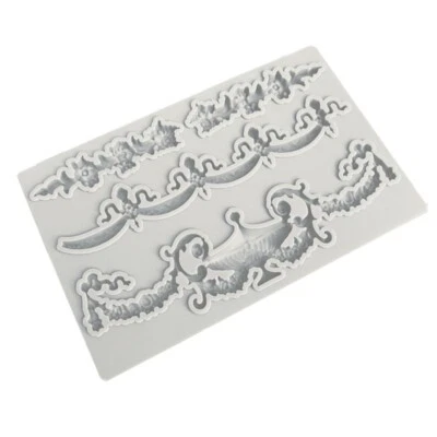 £6.99 • Buy Silicone Baroque Vintage Cake Border Mold Fondant Sugarcraft Embossing Mould DIY